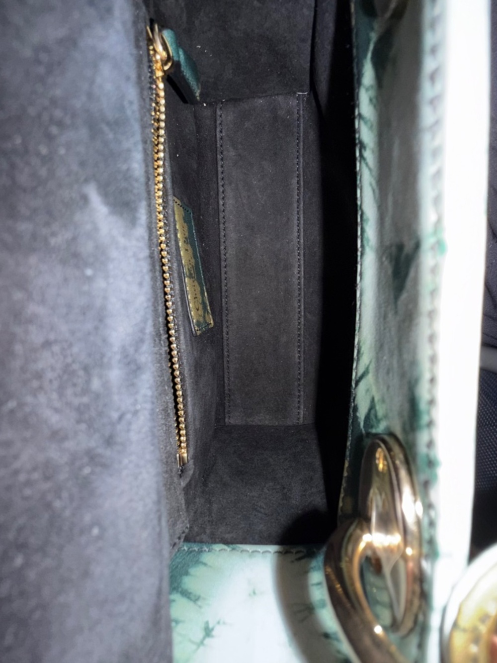 Christian Dior Mini Lady Dior Green Tie Dye Calfskin 2020 Crossbody Bag + Strap - Picture 13 of 16